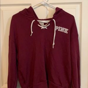 PINK HOODED SWEATSHIRT